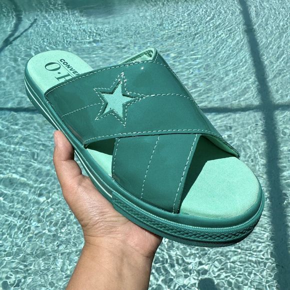 WOMEN'S Converse OPI One Star Sandal Slip dance party Teal Dawn 565663C Size 7 - Picture 1 of 8